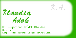 klaudia adok business card